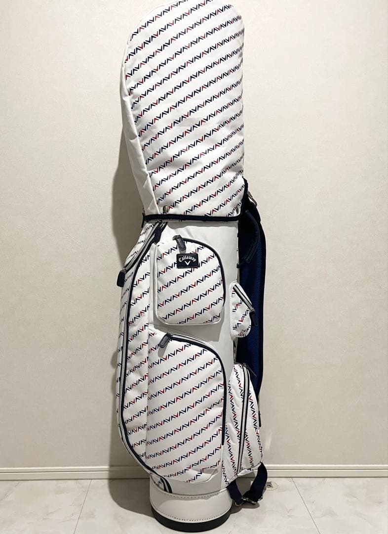 【美品】キャロウェイ ゴルフ キャディバッグ V字グラフィック柄 巾着ポーチ付き