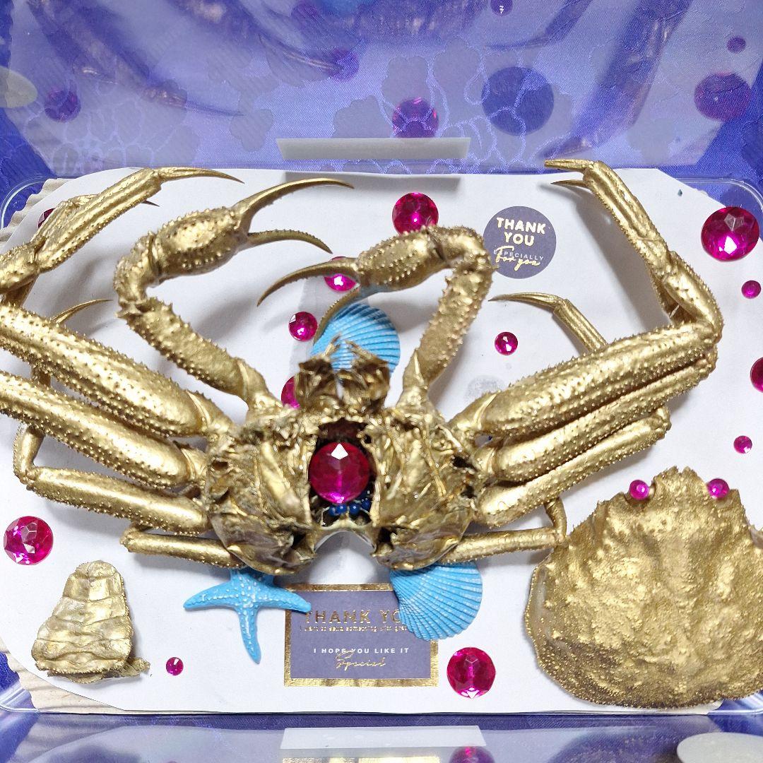 松葉蟹[セコガニ］ゴールドカラーオリジナル全長２３センチ立体リアル標本飾り置物