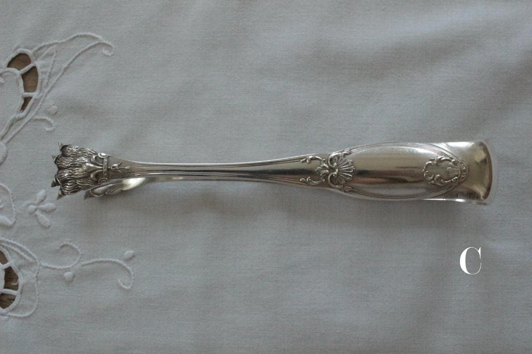 【C】シルバーコーティングのトング/野獣の足・フランスアンティーク