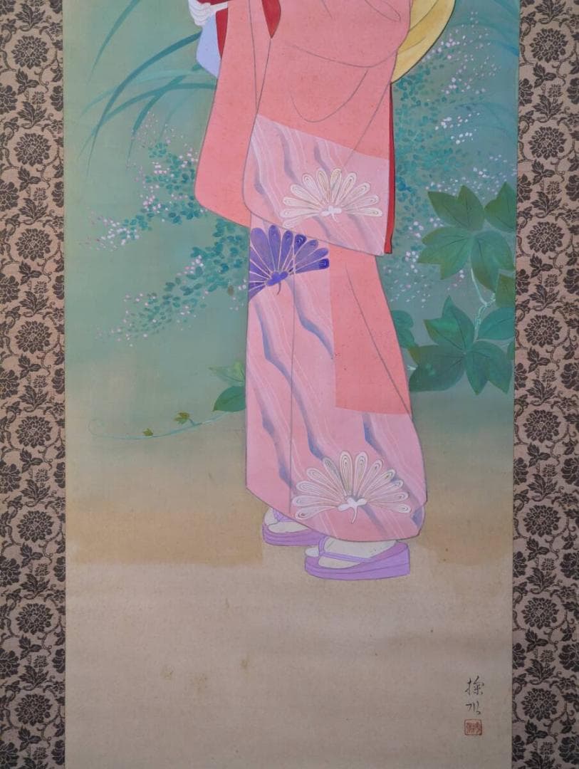 【模写】掛軸　伊東深水　美人図　歌川派浮世絵の正統　P127