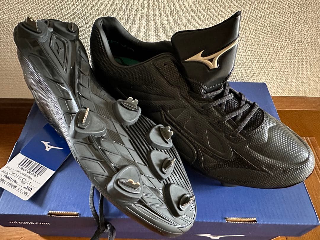 新品未使用野球MIZUNOライトレボエリート 11GM211100 25.0cm