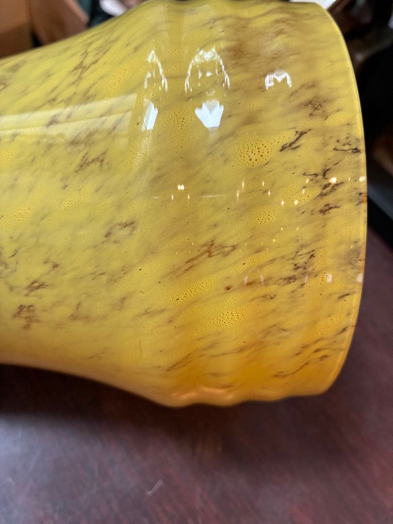 茶道具　ガラス　水指　共箱無し　傷無し　黄色