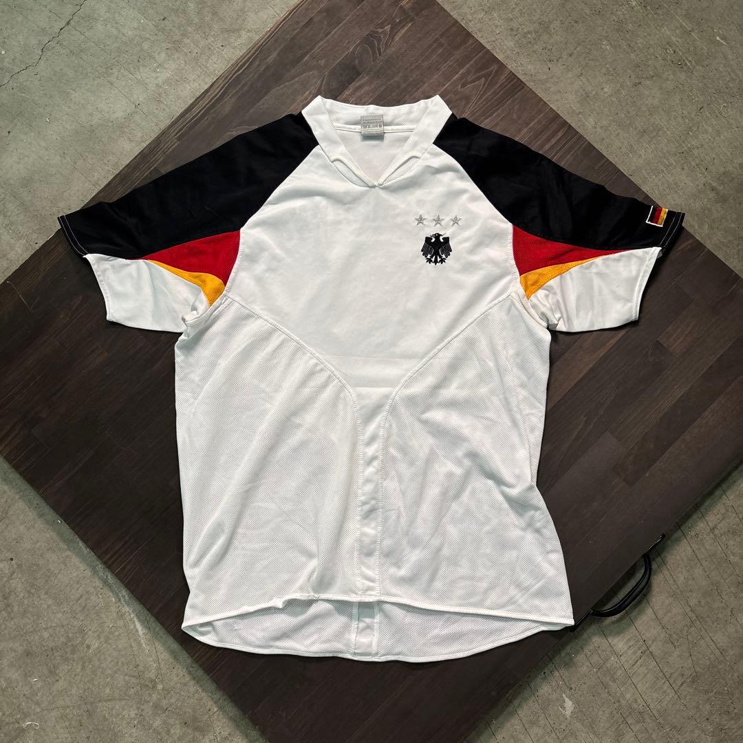 ★8SM2 ドイツ代表　ゲームシャツ　ユニフォーム　白　刺繍　XL サッカー古着