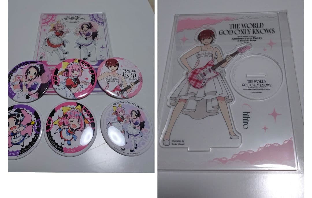 神のみぞ知るセカイ 15周年記念アクリルスタンド 缶バッジセット