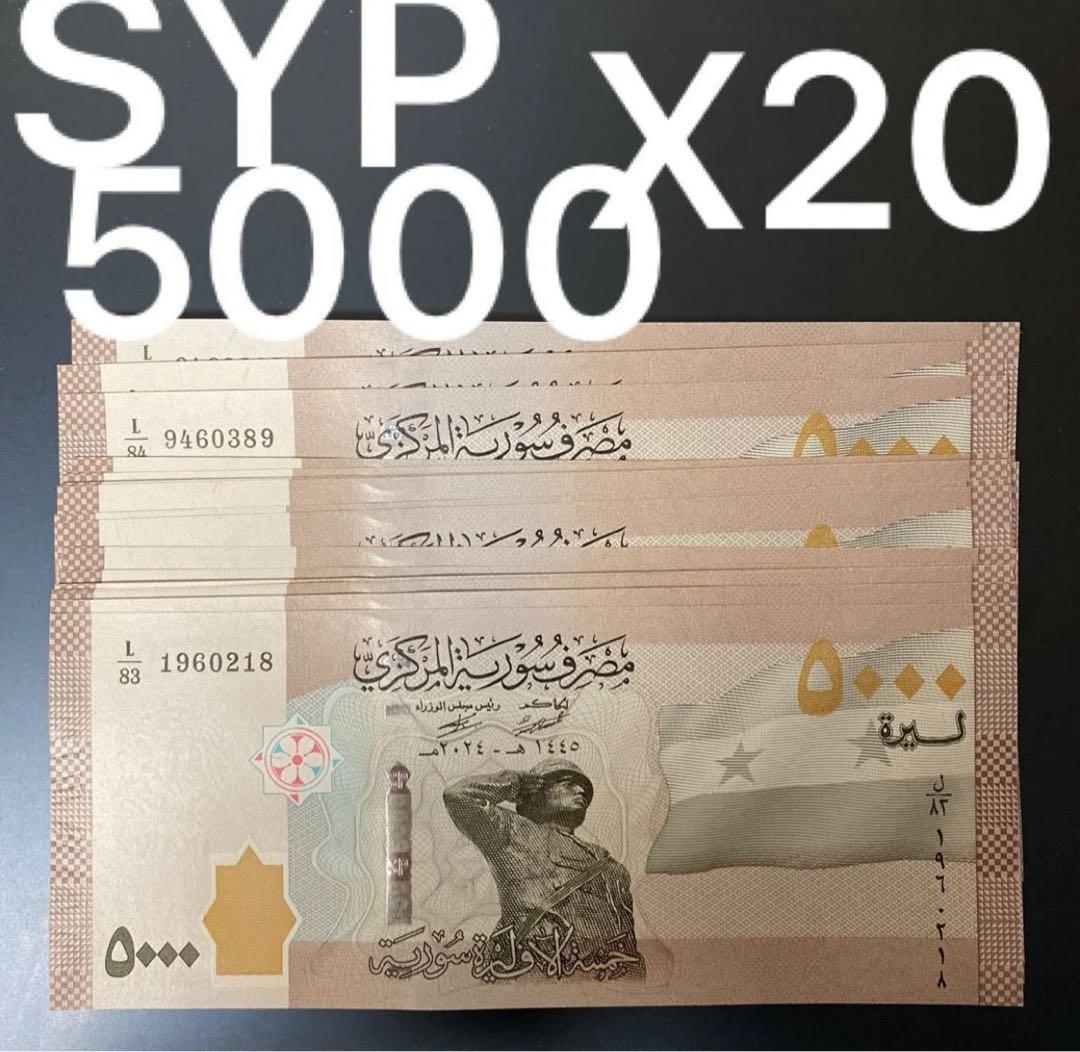 シリアポンド　旧紙幣　未使用　SYP5000 x20枚