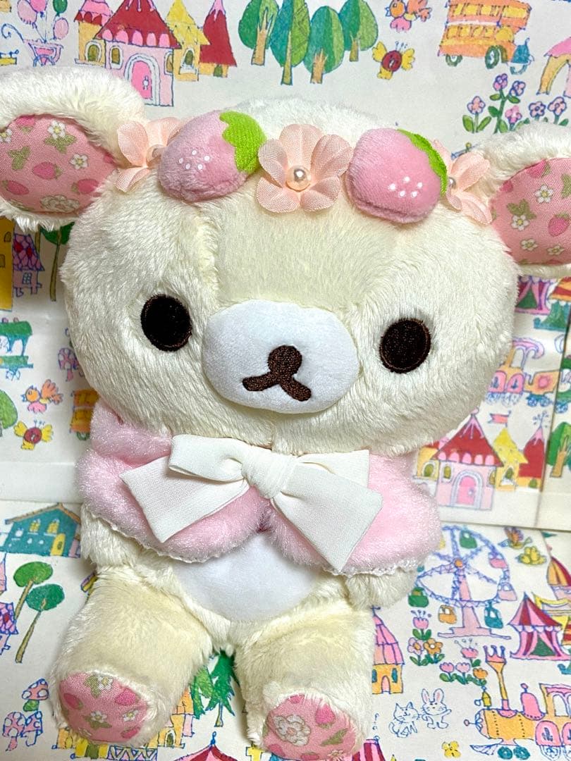 サンエックス コリラックマ 花冠 いちご おすわり ぬいぐるみ
