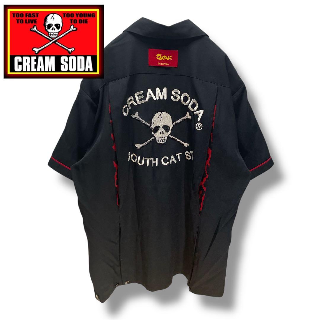 美品　クリームソーダ　クロスボーン　刺繍　ボーリングシャツ　サイズM