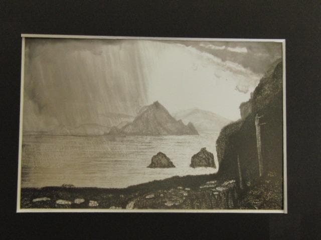 道家珍彦、【伊良湖時雨】、希少な額装用画集より、新品額装付