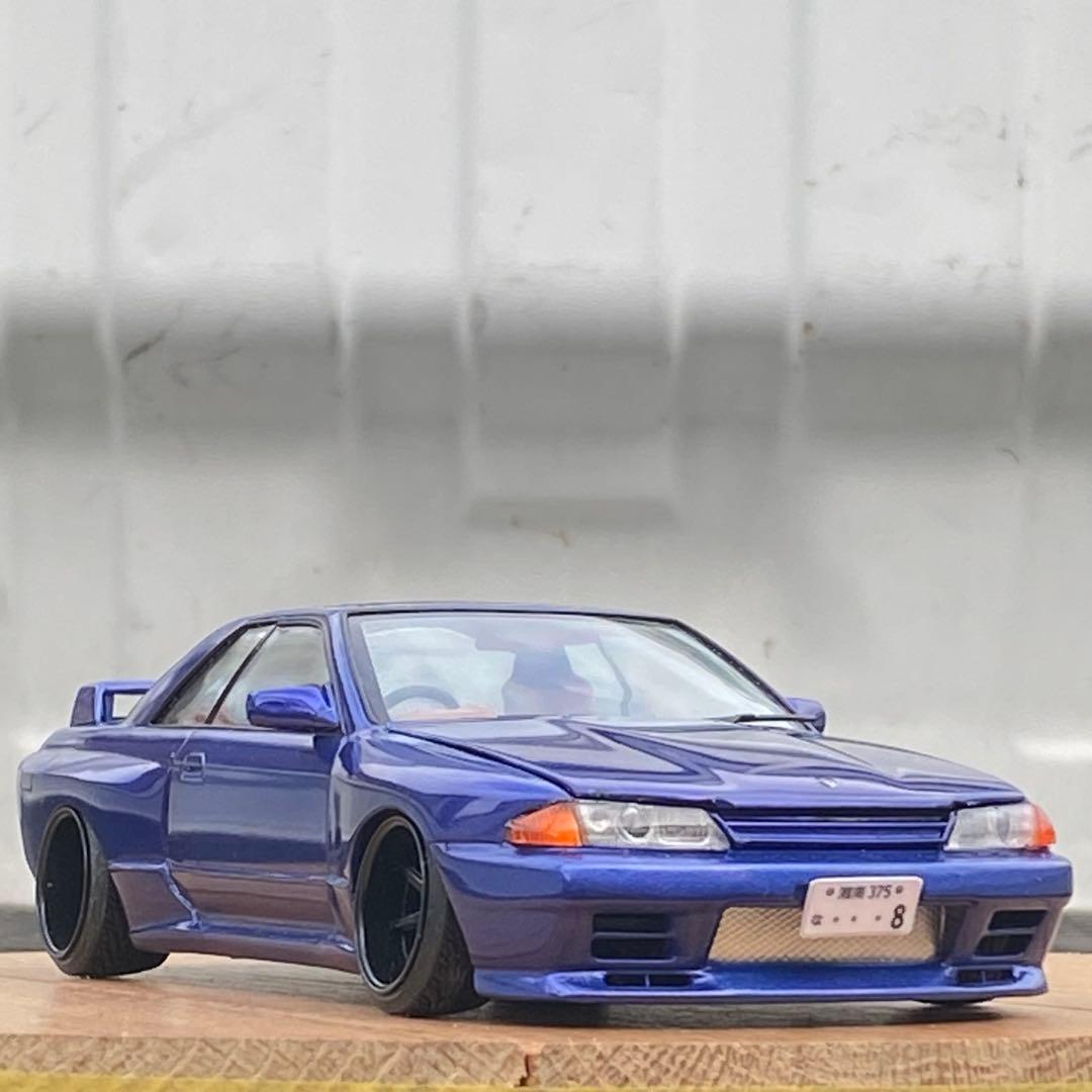 プラモデル完成品　アオシマ 1/24 R32GTR ワイド化