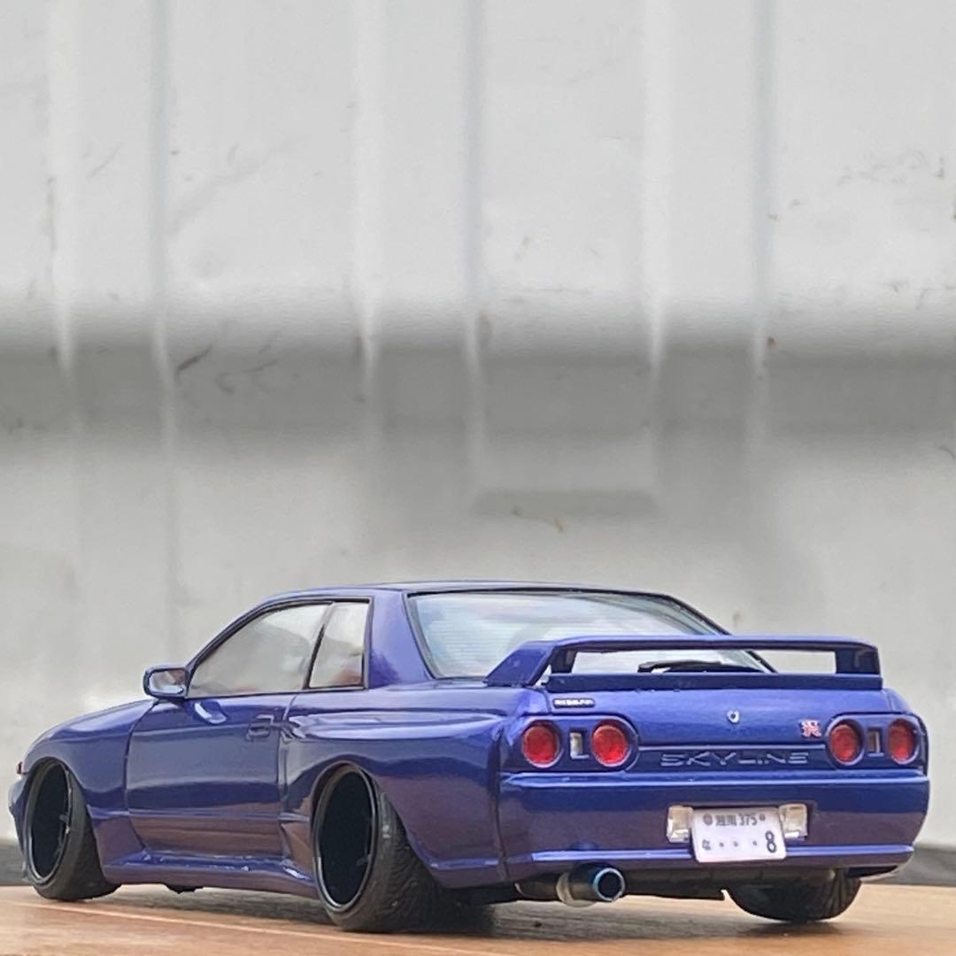 プラモデル完成品　アオシマ 1/24 R32GTR ワイド化