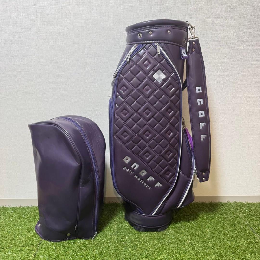 ONOFF オノフ キャディバッグ ゴルフバッグ 8.5型 パープル