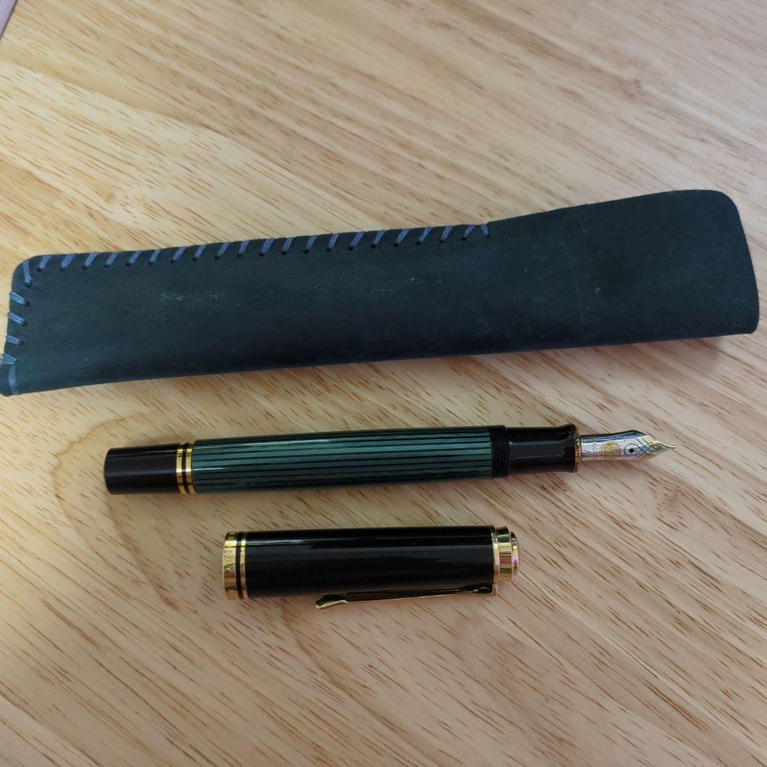 ペリカン スーベレーンm400 万年筆 Fレザーケース モンブラン純正インク付き