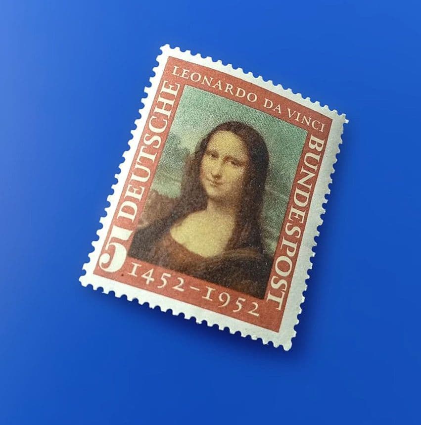 2818 外国切手 ドイツ 1952年 モナリザ レオナルド・ダ・ビンチ誕生1種