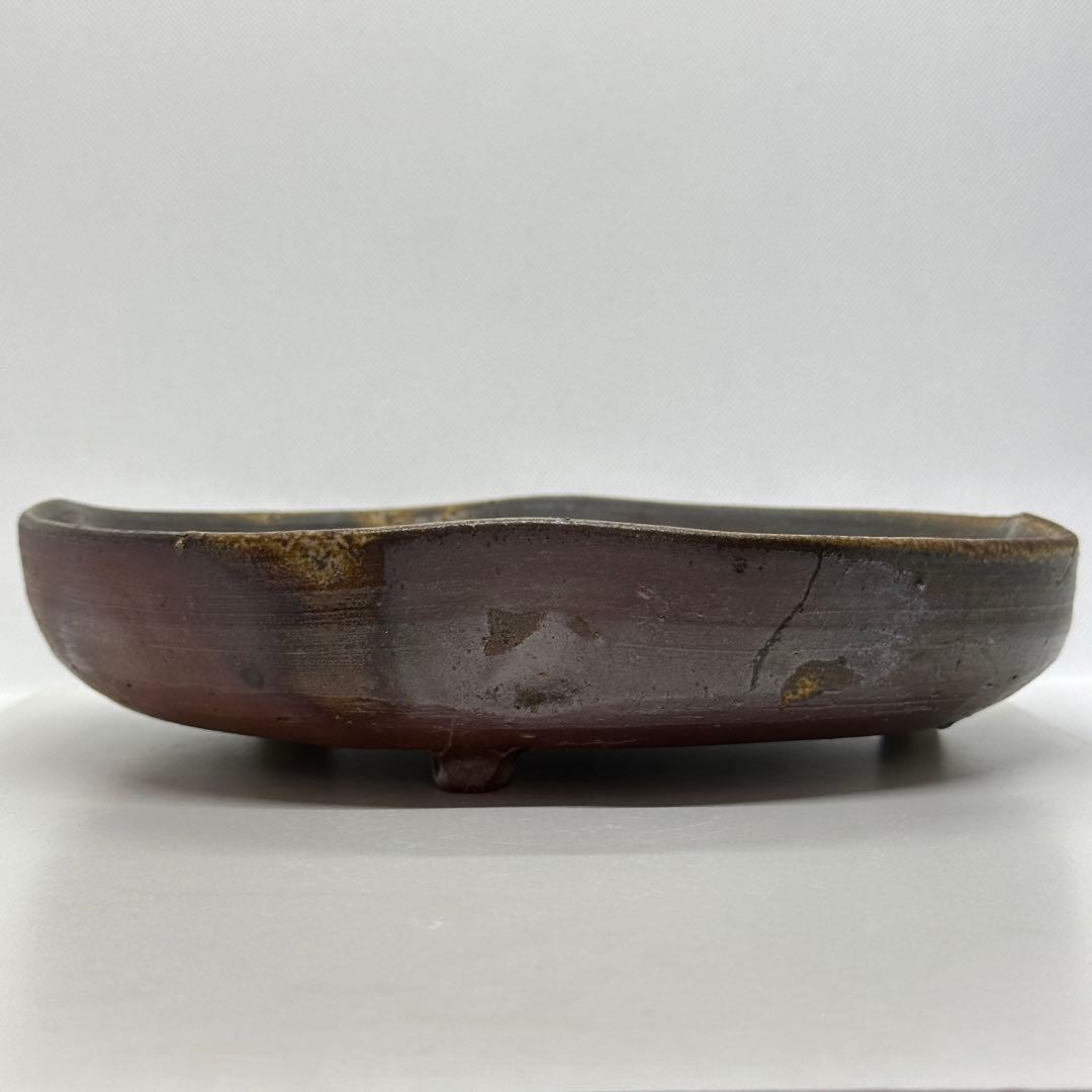 松井與之 備前 牡丹餅 緋襷 菓子器 鉢 共箱