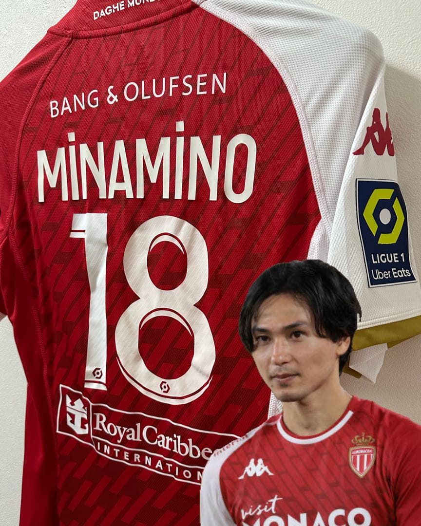 南野拓実　ユニフォーム　モナコ　オーセンティック　リーグアン　23/24（H）
