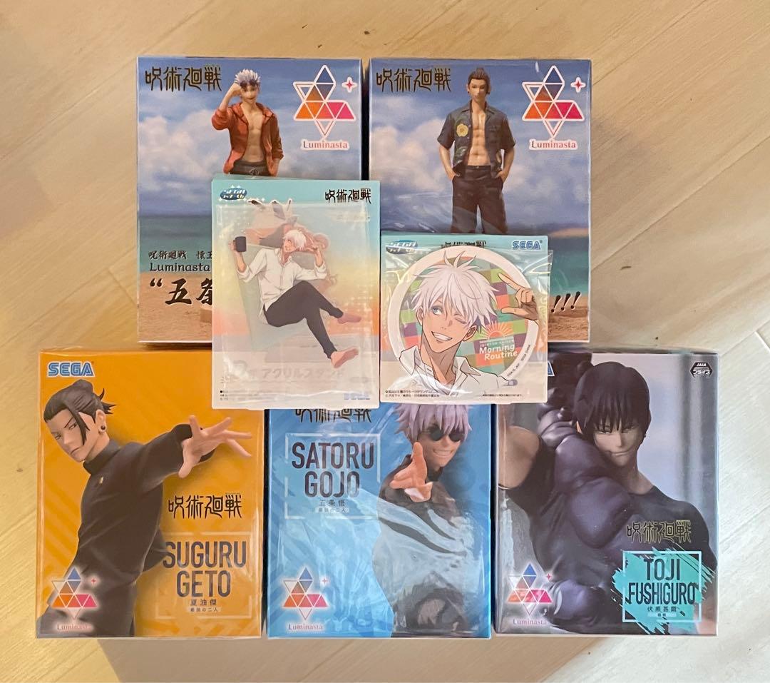 呪術廻戦　フィギュア　ルミナスタ　甚爾　五条　夏油　缶バッジ　アクスタ　計7点