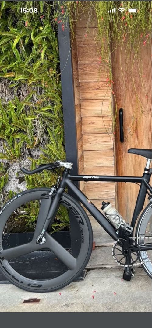 SUPERteamカーボンファイバー三本スポークフロントタイヤロードバイク