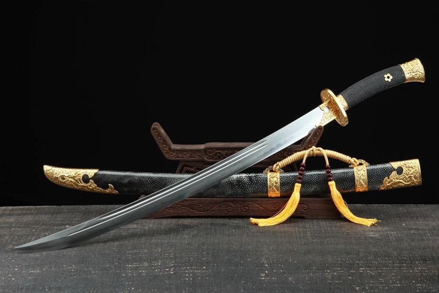 きんめっき竜紋刀 模造刀 居合刀 武士道 武具 漢剣 唐刀 龍泉剣 手鍛造打