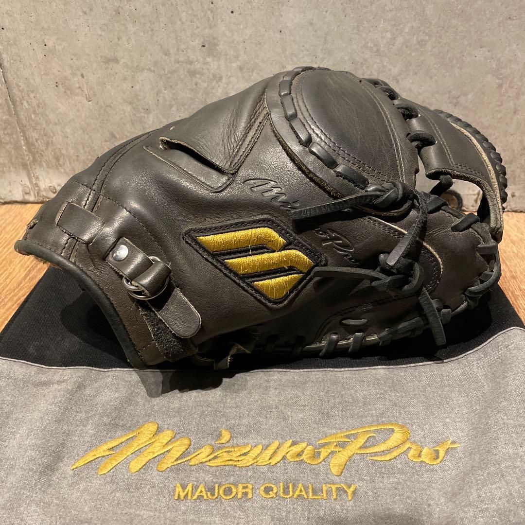 ミズノプロ 旧ロゴ 軟式用 キャッチャーミット ブラック