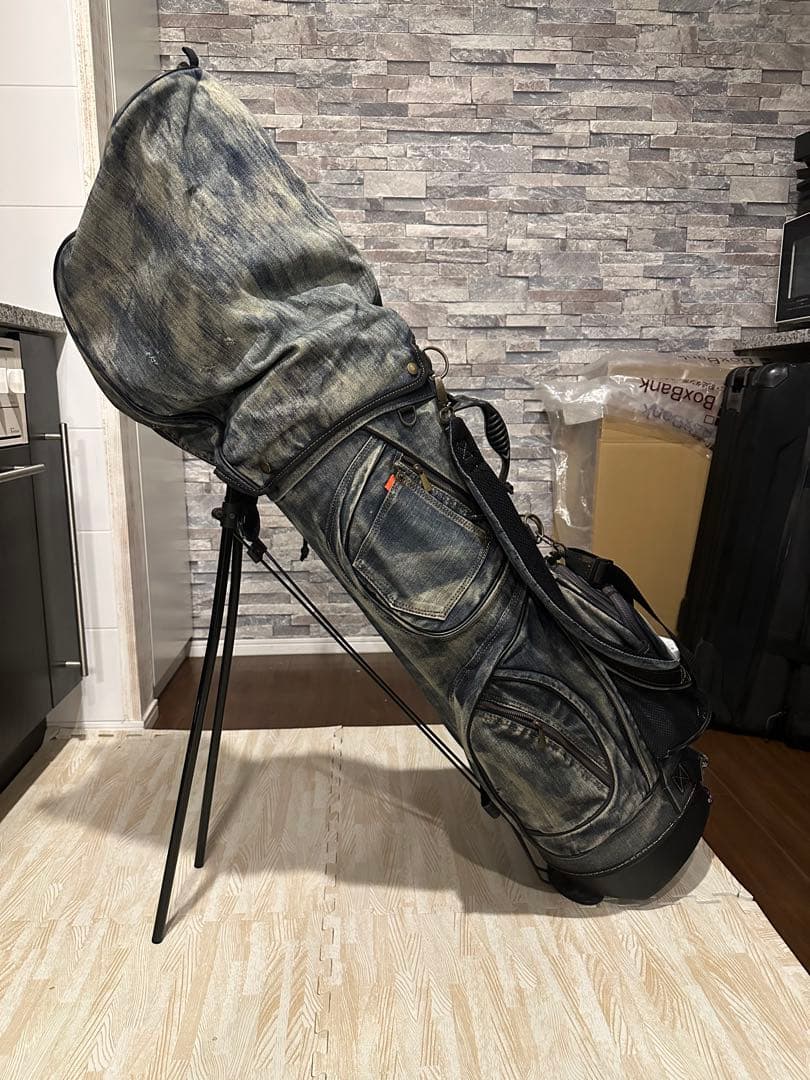 デニム風 ゴルフバッグ　キャリーバック　クラブフルセット付
