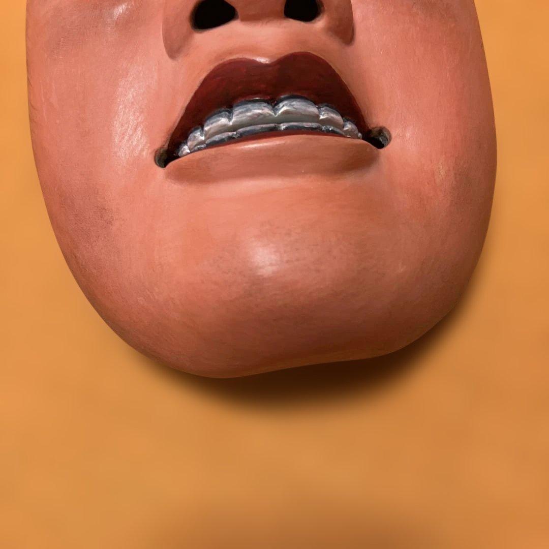 能面　猩々　しょうじょう　木彫り　手彫り　桐箱