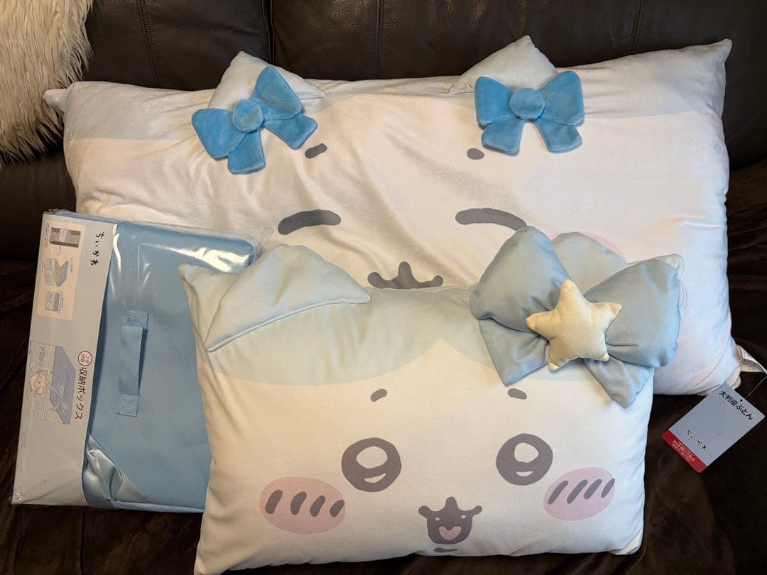 ちいかわ ハチワレ 大判座布団＆枕＆ふた付き収納ボックスセット♡