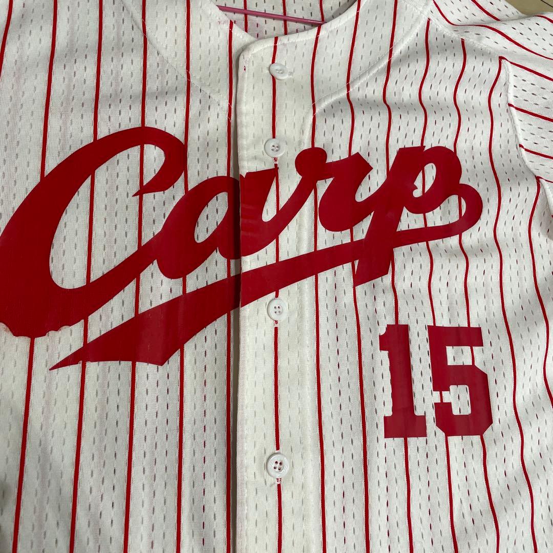 カープ　ユニフォーム縦縞　15黒田　サイズＬ
