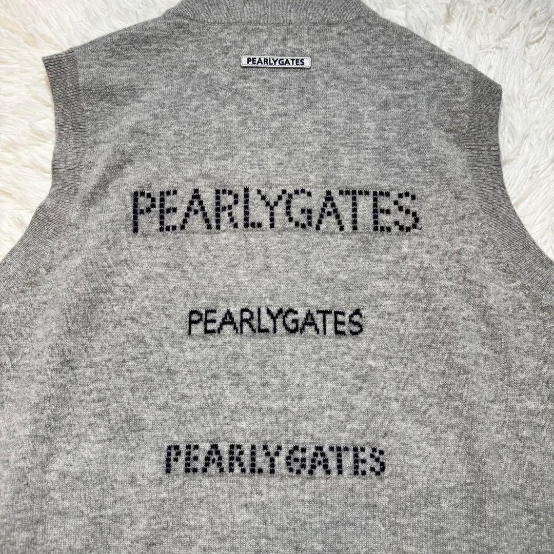 22様未使用級 パーリーゲイツ 現行 カシミヤ ジップニットベスト 定価3.7万