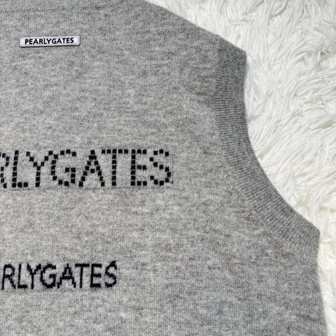 22様未使用級 パーリーゲイツ 現行 カシミヤ ジップニットベスト 定価3.7万