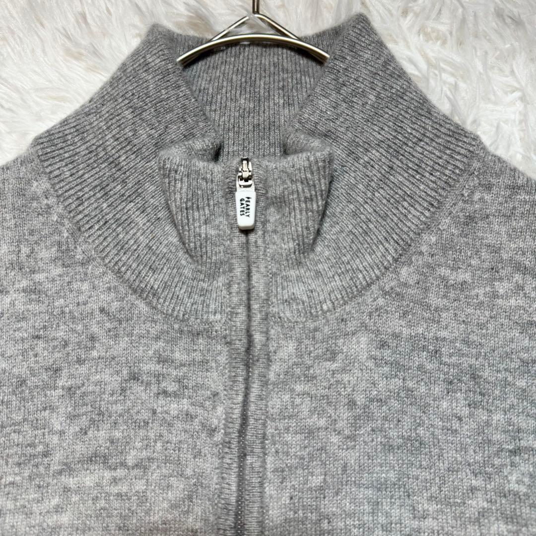 22様未使用級 パーリーゲイツ 現行 カシミヤ ジップニットベスト 定価3.7万