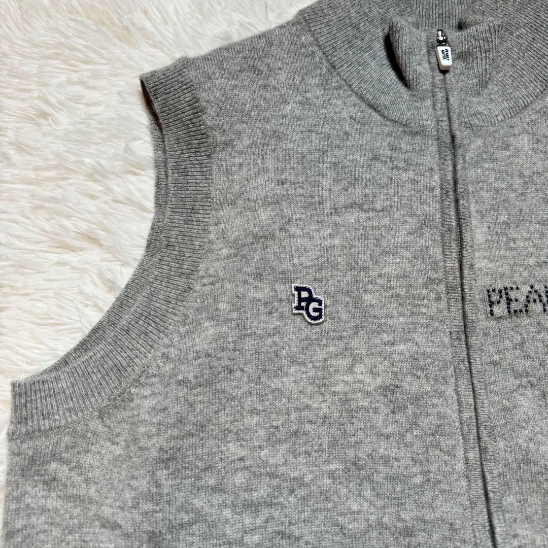 22様未使用級 パーリーゲイツ 現行 カシミヤ ジップニットベスト 定価3.7万
