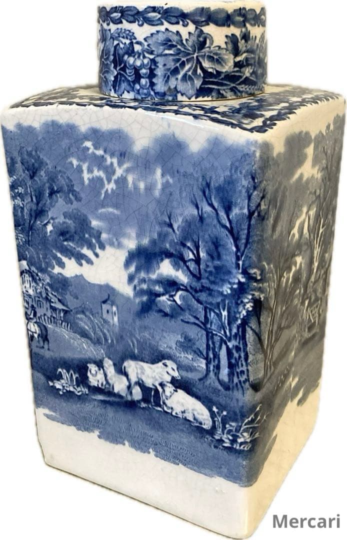 【希少】アンティークBOOTHSブース 陶器　ティーキャディー