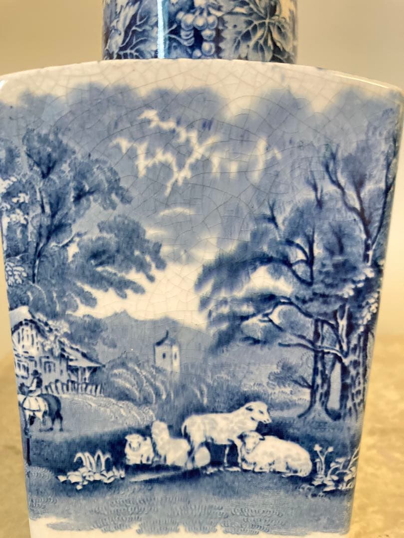 【希少】アンティークBOOTHSブース 陶器　ティーキャディー