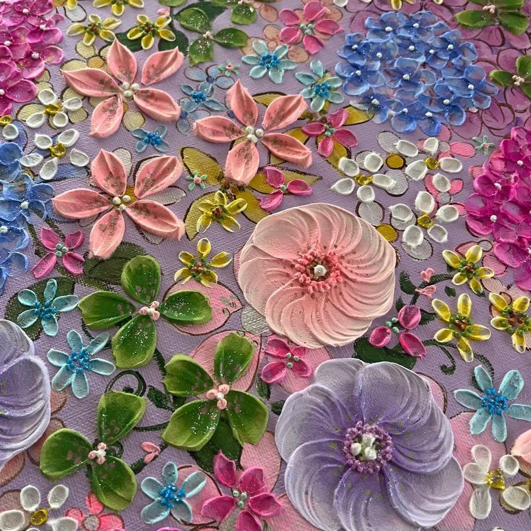 原画 フラワーアート 花の絵 花柄 ボタニカル 花図鑑　花　ガーデン 紫陽花
