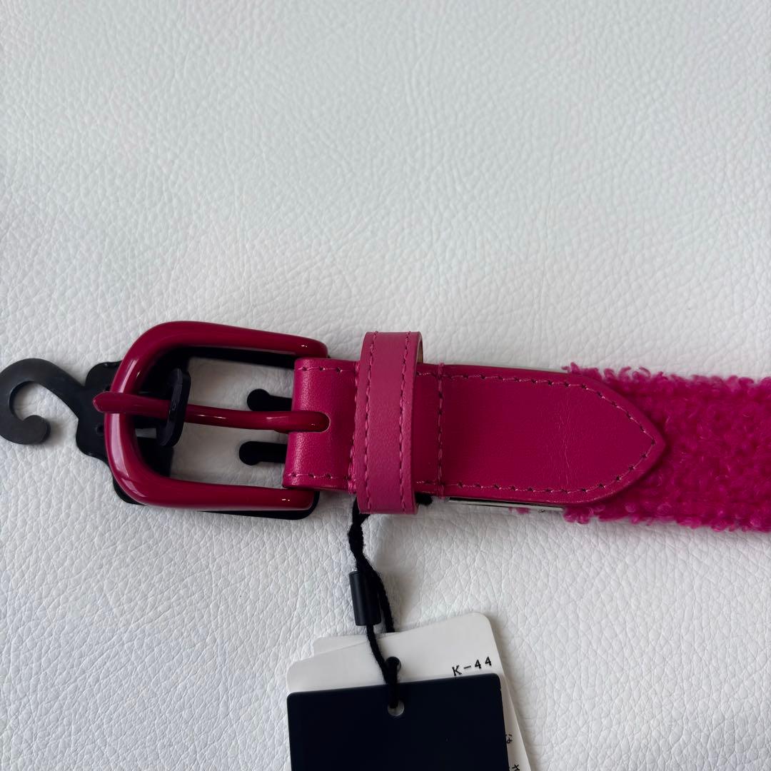 【新品】パーリーゲイツ　レディースゴルフベルト　ピンク　ボアベルト　刺繍ロゴ