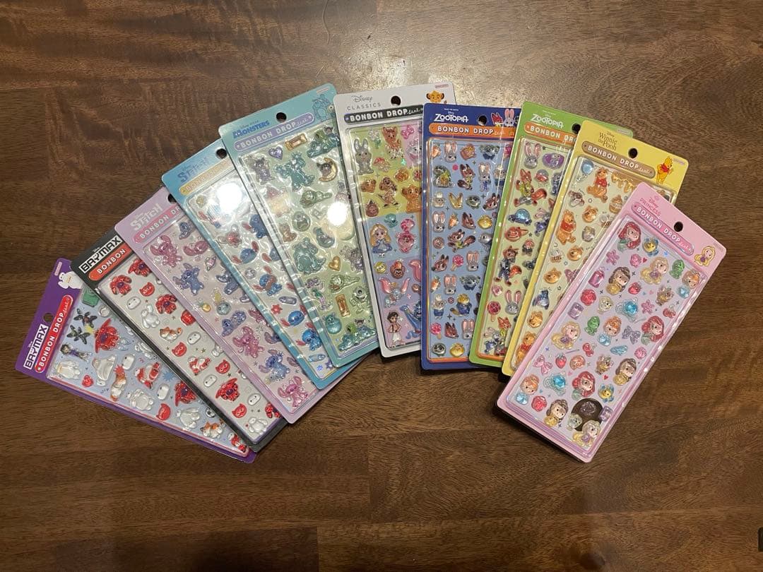 ボンボンドロップシール　ディズニー　10枚セット