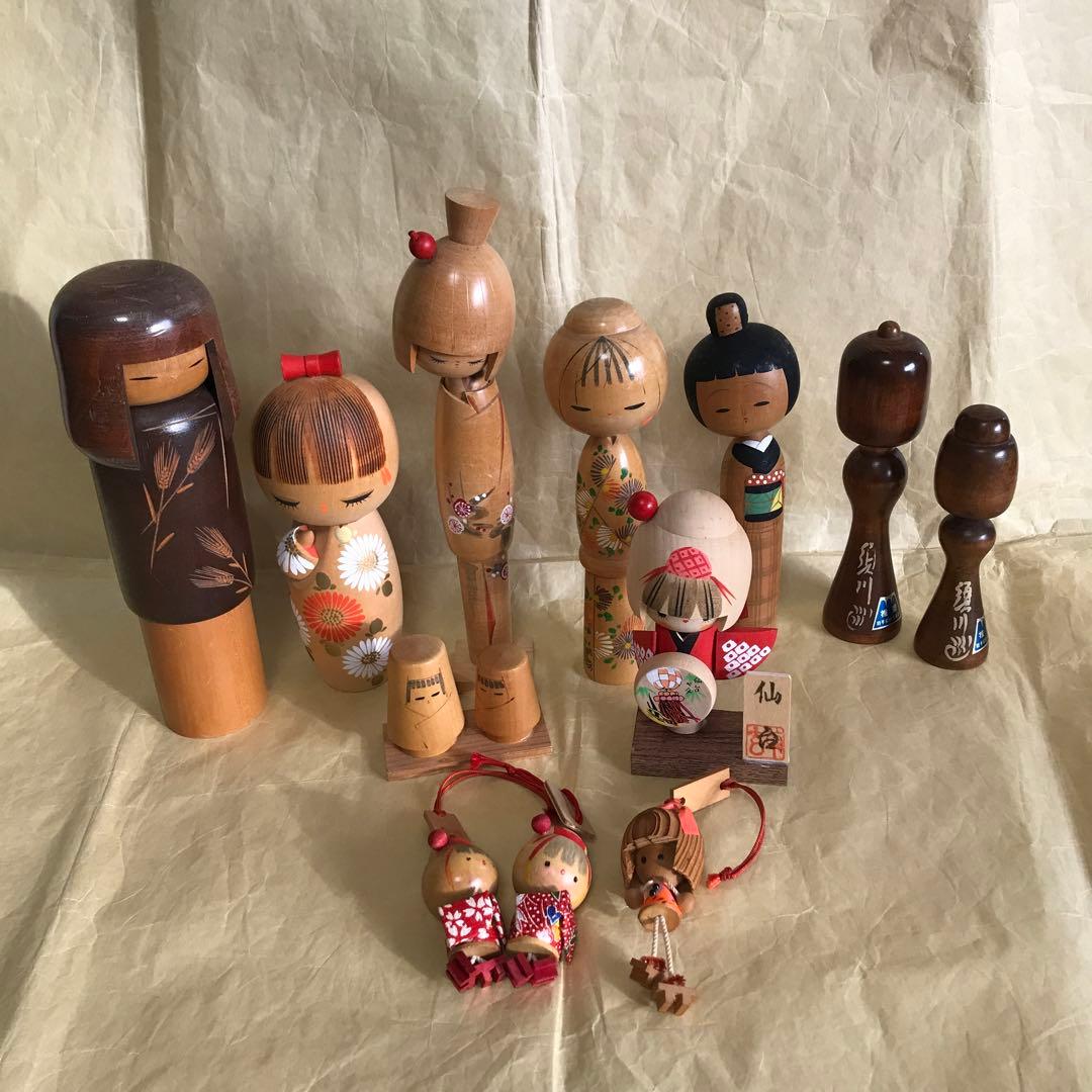 こけしセット民芸品　置物　日本　人形伝統工芸品インテリア こけし