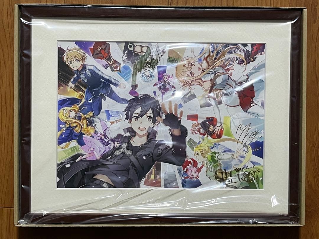 ソードアートオンライン 箔押しサイン入り 複製原画 川原礫 abec
