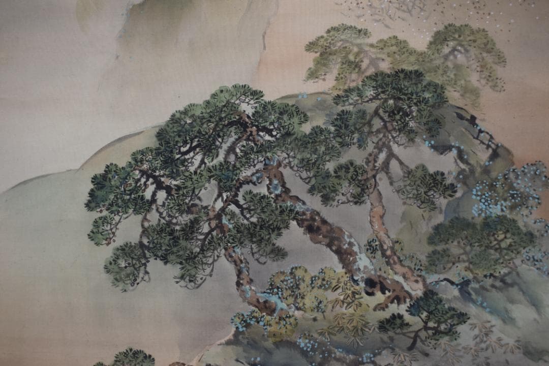 琴浦/蓬莱山図/祝事山水図/掛軸☆宝船☆Z-448