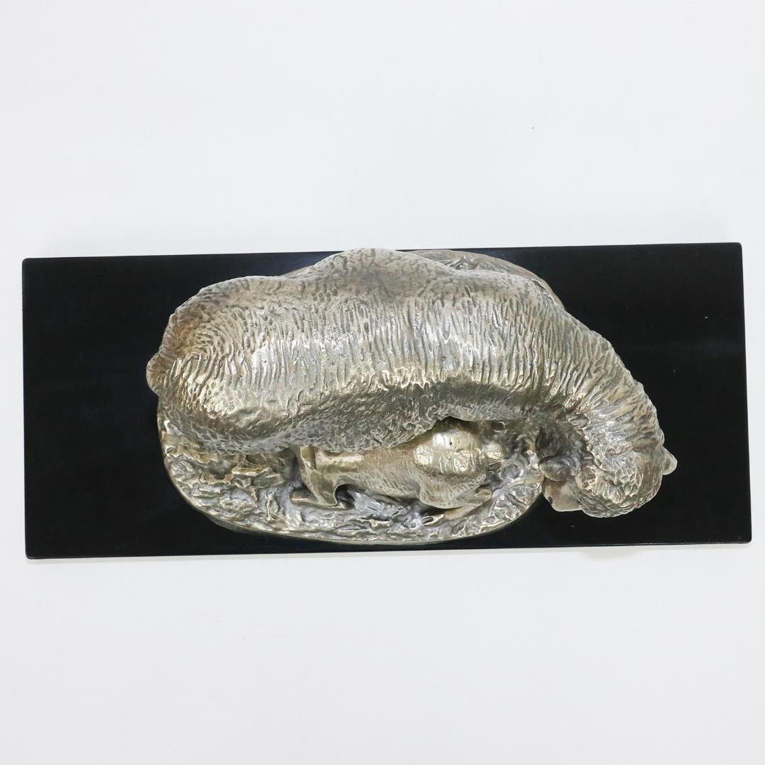 EMILE LIENARD エミール レナード　白銅製　羊　置物　栞　共箱