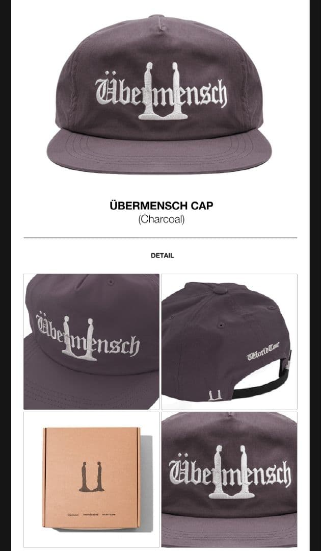 BIGBANG G-DRAGON GD Übermensch CAP チャコール