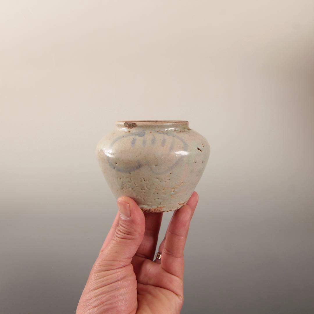 李朝 染付 小壺 朝鮮美術 壺 古道具 アンティーク 青花 茶道具