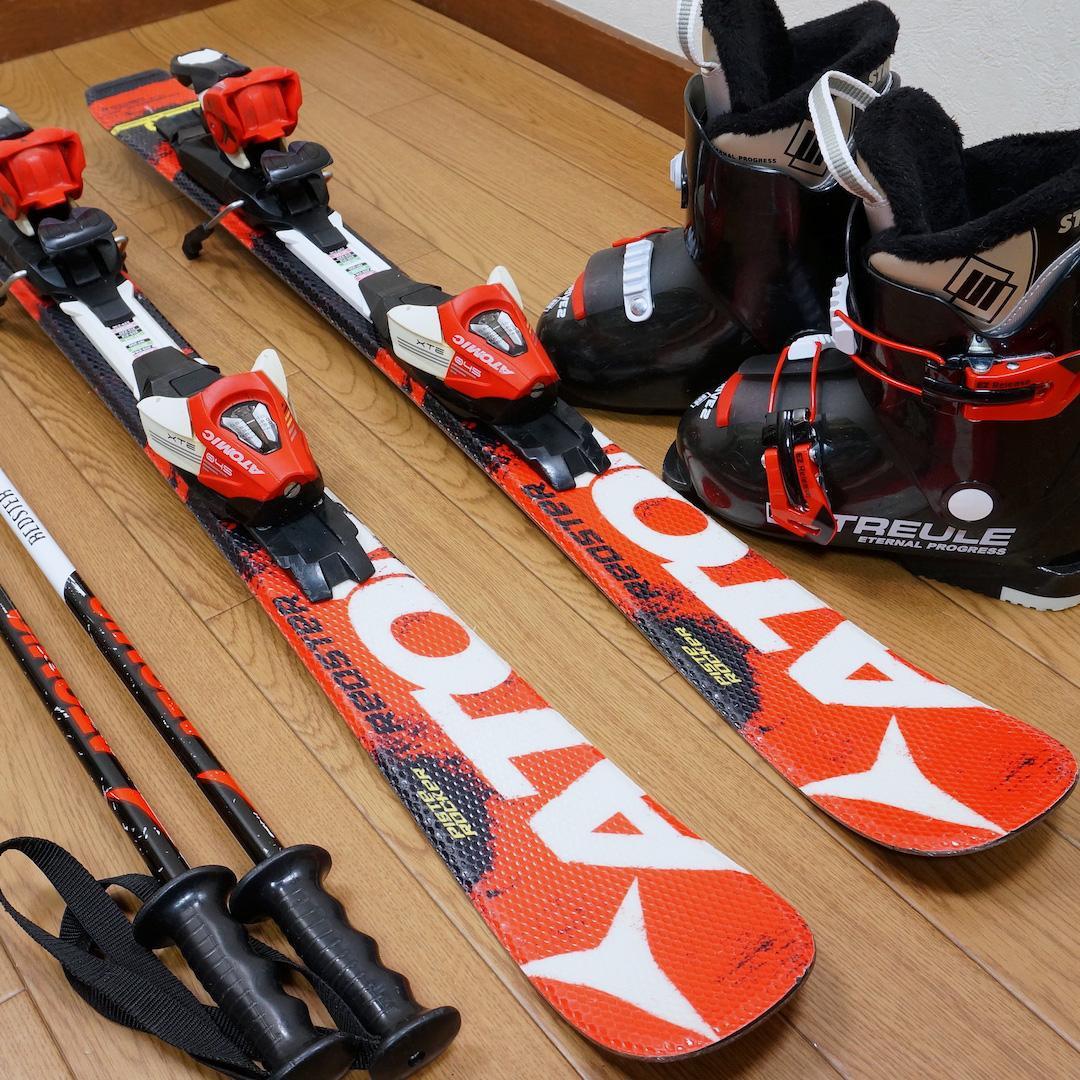 メンテ済 90cm 靴18cm ATOMIC スキーセット