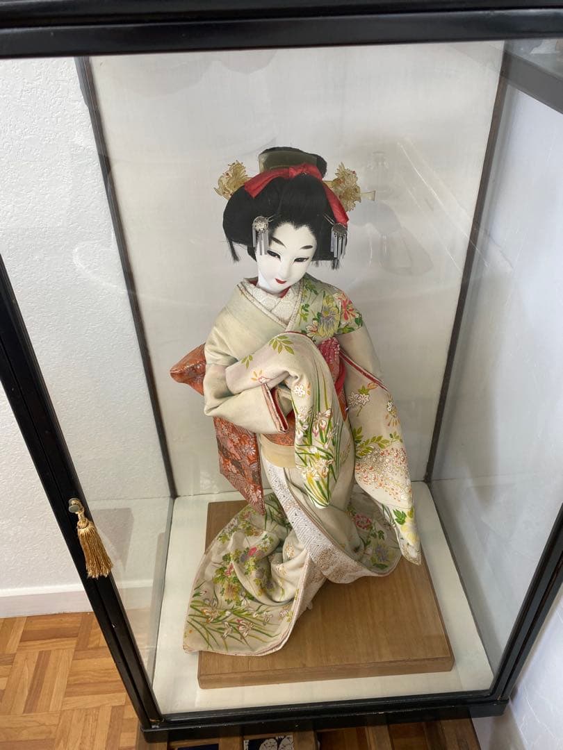 『手渡し限定』日本人形 ガラスケース付き　昭和レトロ