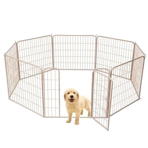 Yuil ペットサークル 大型犬用 折りたたみ式メタルフェンス GJ