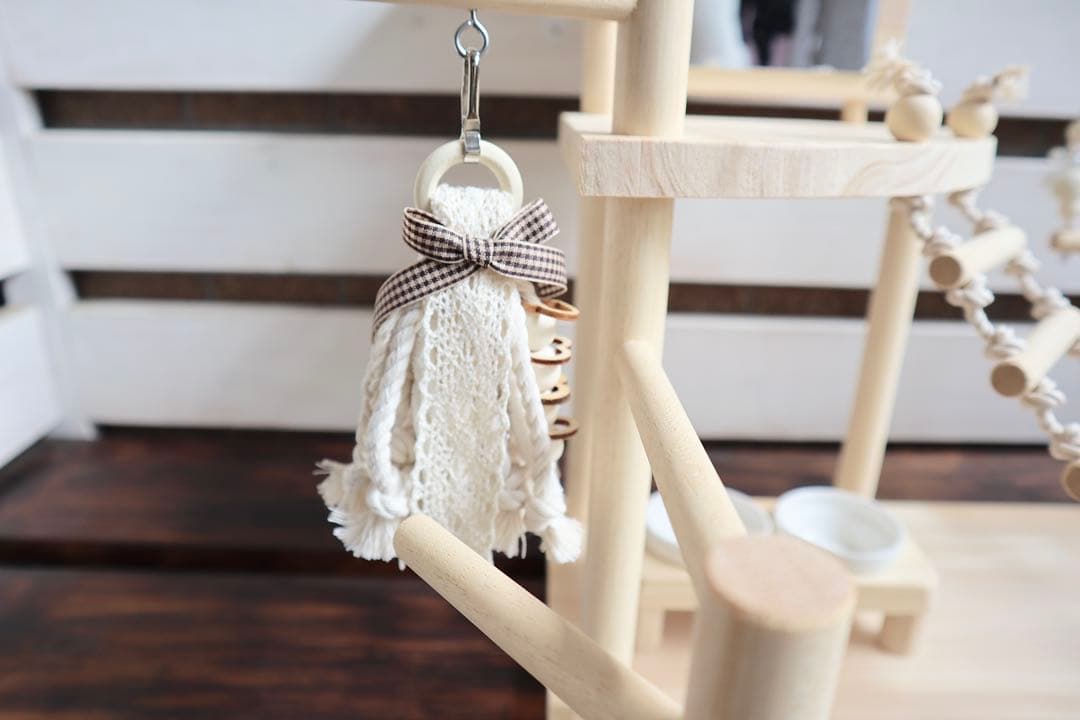 ことりのおおきなあそびば　ミラー付き　文鳥　インコ　バードアスレチック　ブランコ