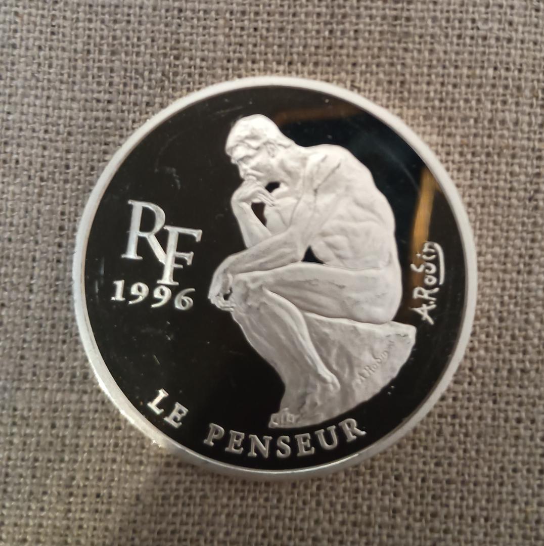 銀貨 『考える人』1996年 銀19.98g含 限定1.5万枚 フランス ロダン