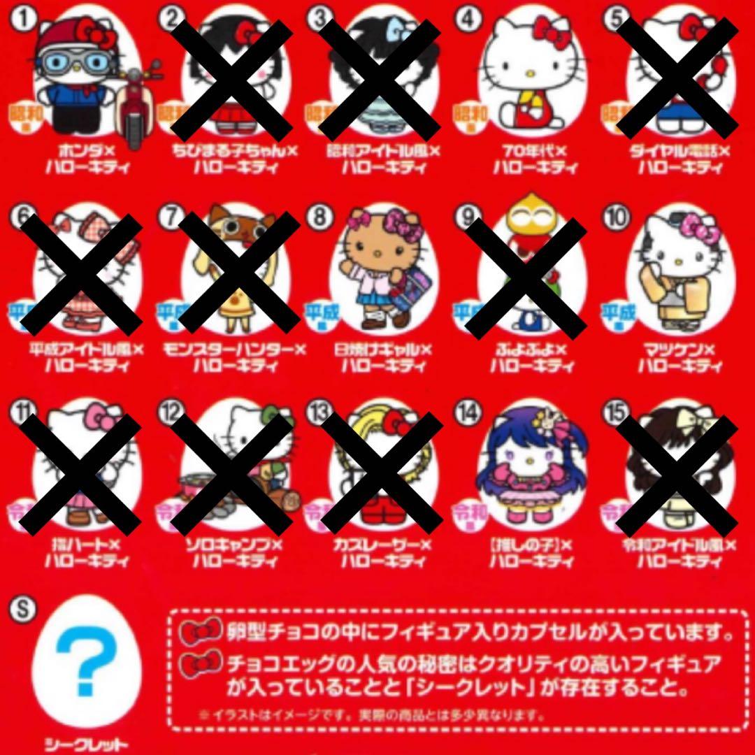 Hello Kittyコラボレーション チョコエッグ フィギュア バラ売り