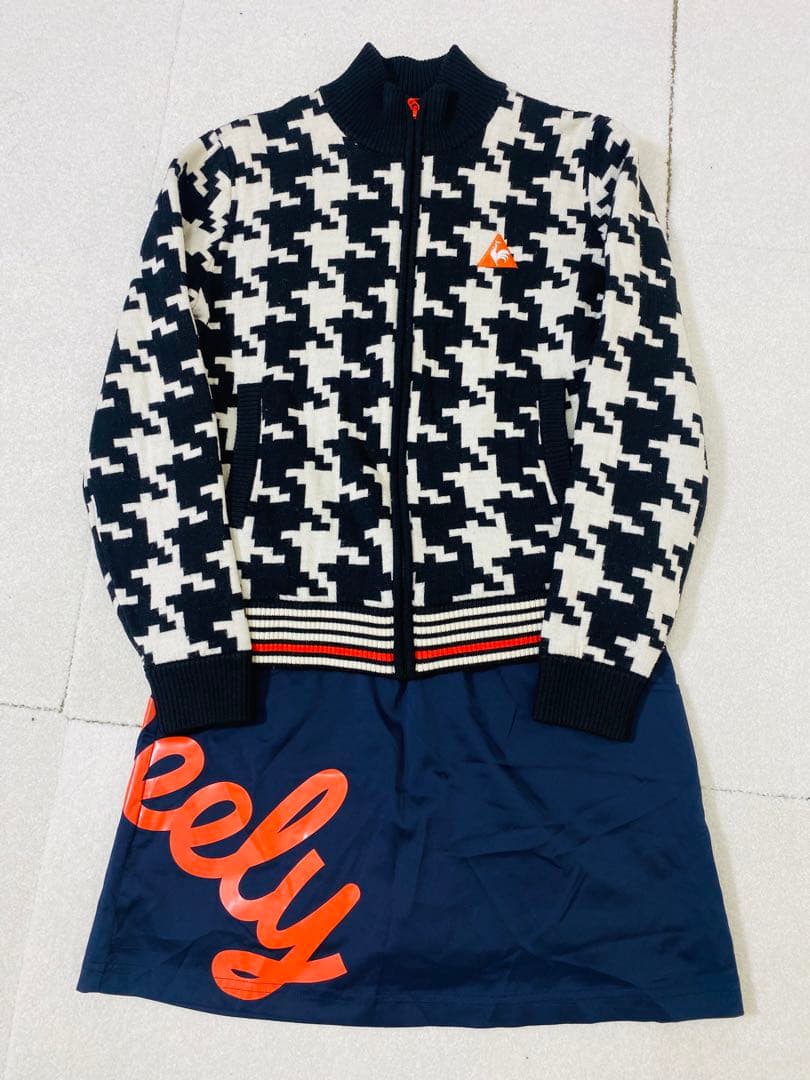 7765. le coq sportif GOLF ニット ジップ セットアップ