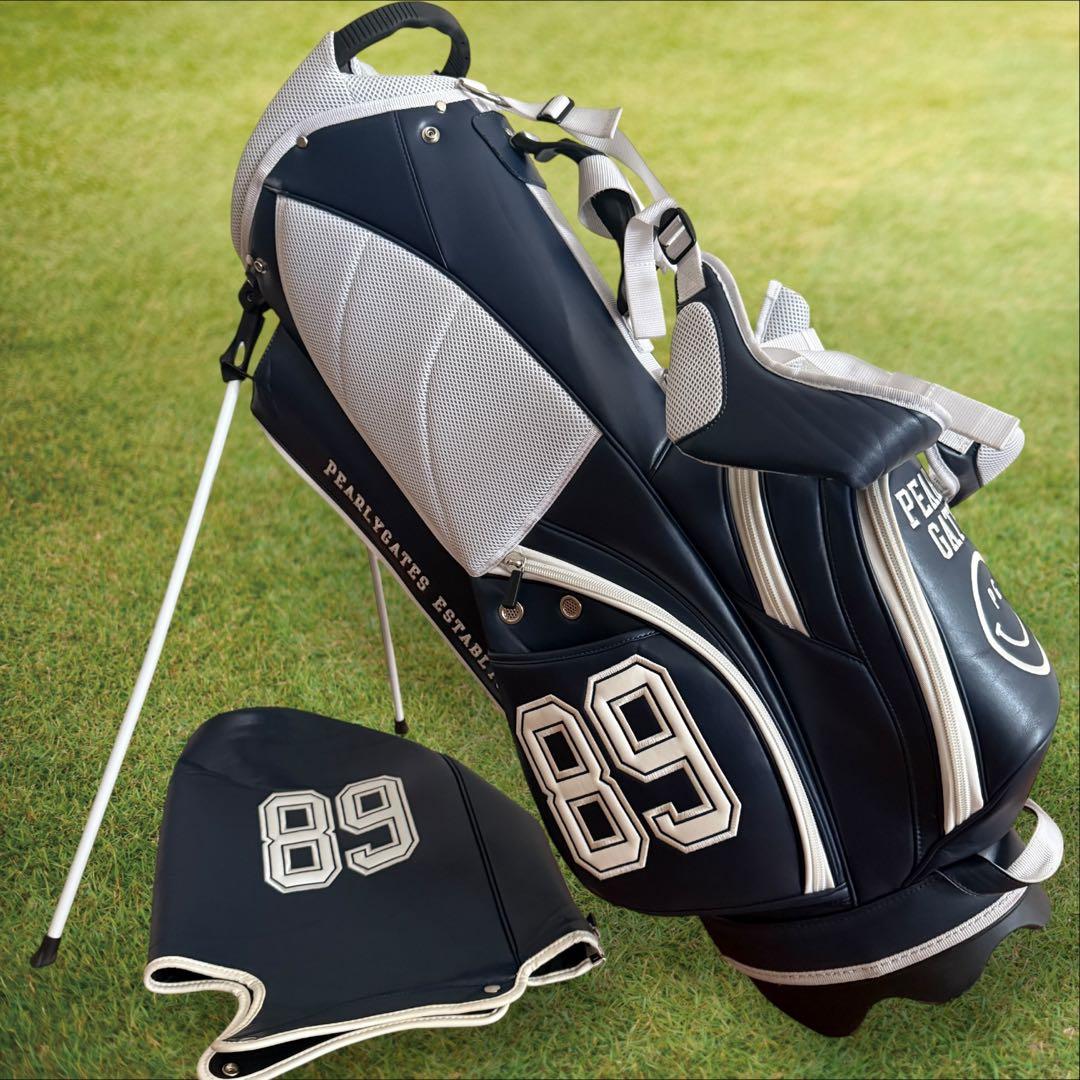 パーリーゲイツ　キャディバッグ　ショルダー式　スタンド式　軽量　紺　ネイビー